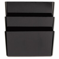 Recycled Wall File- 3 Pocket- Plastic- Black