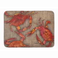 Cooked Crabs on Faux Burlap Machine Washable Memory Foam Mat