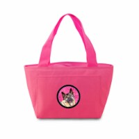 Pink Norwegian Elkhound Zippered Insulated School Washable And Stylish Lunch Bag Cooler