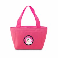 Pink Maltese Zippered Insulated School Washable And Stylish Lunch Bag Cooler