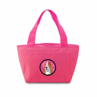 Pink Basset Hound Zippered Insulated School Washable And Stylish Lunch Bag Cooler