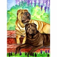 Shar Pei Patio Peis Flag - Garden Size