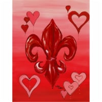 28 x 40 in. Valentines Day Fleur de lis House Size Canvas Flag