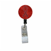 Burgundy Ribbon for Multiple Myeloma Cancer Awareness Retractable Badge Reel