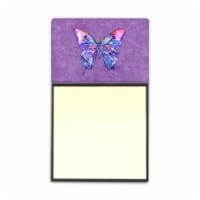 Butterfly on Purple Refiillable Sticky Note Holder or Postit Note Dispenser&#44; 3 x 3 In.