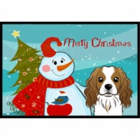 Snowman With Cavalier Spaniel Indoor & Outdoor Mat, 18 x 27 in.