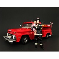 Firefighter Saving Life with Baby Figurine for 1 isto 18 Models