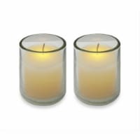 Ivory Battery Operated Flameless LED Lighted Flickering Wax Votive Candles - 2 Pack