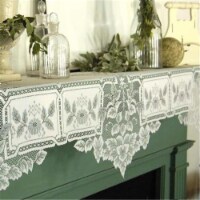 20 x 91 in. Heirloom Mantle Scarf&#44; Ecru