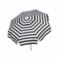 Italian 6 ft. Umbrella Acrylic Stripes Black And White - Beach Pole