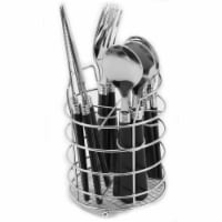 16 Piece Sensations II Plastic Handle Flatware Set, Black