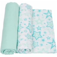 Aqua Stars Muslin Swaddle, 2 Pack