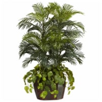 4.5 in. Double Areca with Vase and Pothos Silk Plant