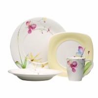 Leilani 16 Piece Dinnerware Set with Square Salad