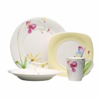 Leilani 16 Piece Dinnerware Set with Square Salad