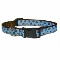 PUPPY PAWS-BLUE-CHOC.4-C Puppy Paws Dog Collar, Blue & Brown - Large