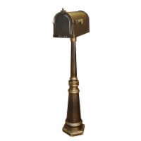 SCB-1015-SPK-591-BRZ Berkshire Curbside Mailbox with Tacoma Mailbox Post Unit - Hand Rubbed B