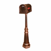 SCF-1003-SPK-591-CP Floral Curbside Mailbox with Tacoma Mailbox Post Unit - Copper