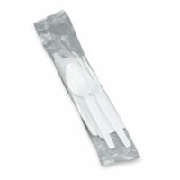 Knife-Fork-Spoon- And Napkin Kit- 250 PK-CT- White