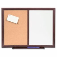 Dry-Erase Bulletin Board Combo&#44; 24 in. x 18 in.&#44; Mahogany