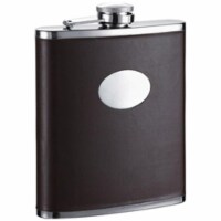 Devlin Dark Brown Hip Flask - 18 oz
