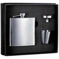 6 oz Stainless Steel Flask Gift Set With Two Shot Cups & Funnel