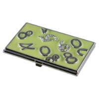 Katya Green Lacquer with Crystals Womens Business Card Case