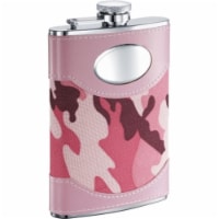 GI Jane Pink Camouflage Wrapped Stainless Steel Hip Flask - 8 oz