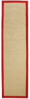 Jute With Red Cotton Border Runner Rug Perspective: Main