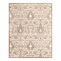 Feizy Saphir Zam 2'2  x 4' Ornamental Scrollwork Fabric Area Rug in Cream/Silver