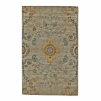 Feizy Vardo 7'9  x 9'9  Fine Oriental Wool Area Rug in Olive Gray/Gold