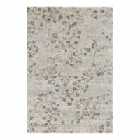 Feizy Fiona 5' x 7'6  Floral Transitional Fabric Area Rug in Light Gray/Cream