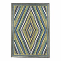 Feizy Brixton 2'2  x 4' Print Modern Fabric Area Rug in Blue/Yellow