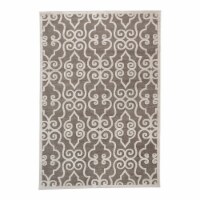 Feizy Soho Zam 5'3  x 7'6  Soft Chenille Fabric Area Rug in Ivory/Walnut Gray