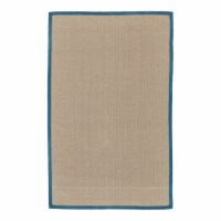 Feizy Berle 5' x 8' Indoor/Outdoor Eco PET Fabric Area Rug in Tan/Teal Blue