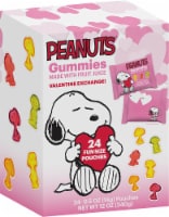 Peanuts Snoopy Gummies made with Fruit Juice Valentine's Fun Size Candy Pouches Perspective: Main