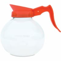 Original Gourmet Glass Decanter Decaf 12 Cup 8 x10 x10  Orange Handle CP27100
