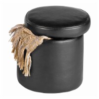 HD Designs® Round Storage Ottoman - Black Perspective: Main