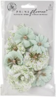Prima Marketing Mulberry Paper Flowers-Minty Water/Watercolor Floral