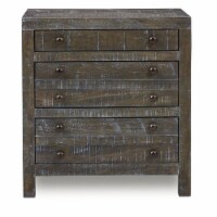 Modus Townsend 3 Drawer Solid Wood Nighstand in Gunmetal