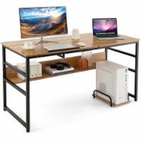 55'' Computer Desk Drafting Table Workstation w/ Tiltable Tabletop & CPU Stand