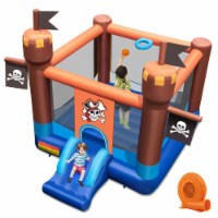 Pirate Themed Inflatable Bounce Castle with Large Jumping Area & 750W Blower