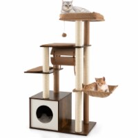 Cat Tree Tower Multi-level Activity Center Furniture w/ Condo & Swing Tunnel Brown