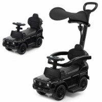 Costway 3 in 1 Ride on Push Car Mercedes Benz G350 Stroller Sliding Car w/ Canopy Black