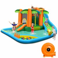 Costway Inflatable Water Slide Park Kid Bounce House w/ Upgraded Handrail & 780W Blower