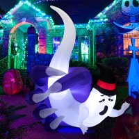 Costway 6 FT Halloween Inflatable Hand Hold the Ghost with Built-in LED & Air Blower