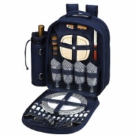 Picnic at Ascot Picnic Backpack with Service for 4 (081) Navy Blue