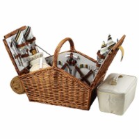 Picnic at Ascot Huntsman Basket with Service for 4 & Blanket (705B) Santa Cruz