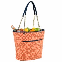 Picnic at Ascot Patterned Fashion Cooler Tote Diamond Orange