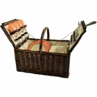 Picnic at Ascot Buckingham Picnic Basket with Service for 4 (714) Diamond Orange
